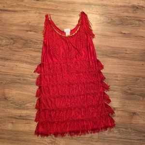 1920s Red Flapper Dress